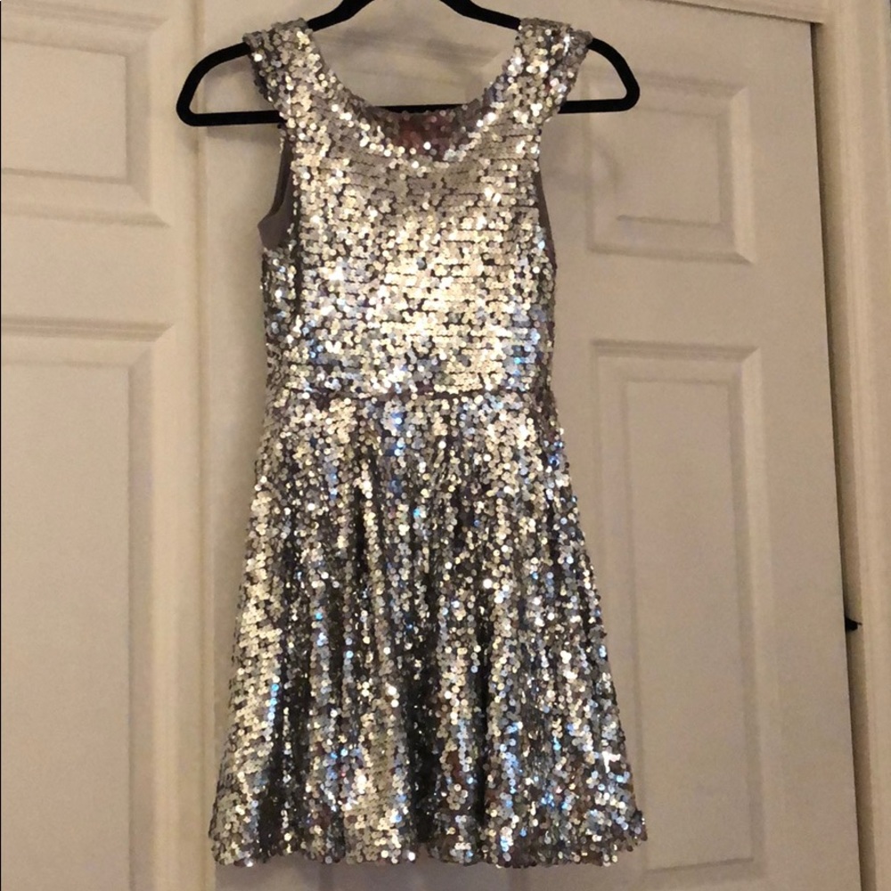 Silver Sparkle Short Dress.